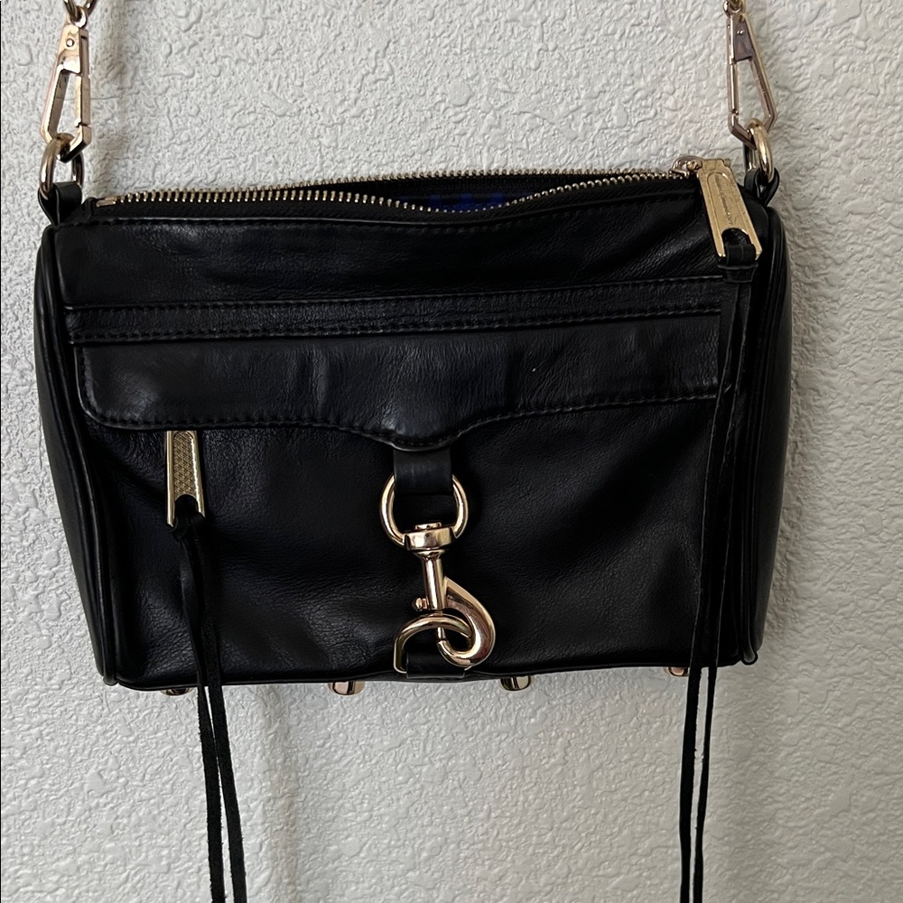 Rebecca Minkoff Black Leather Crossbody Bag Mini